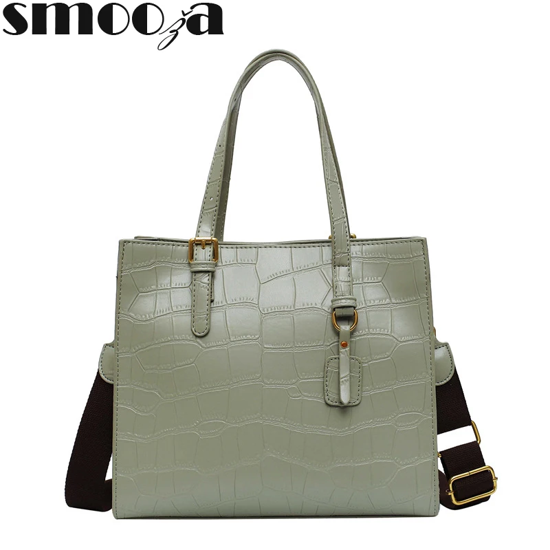 Женская кожаная стеганая сумка SMOOZA зимняя через плечо с узором из камня 2020|Сумки