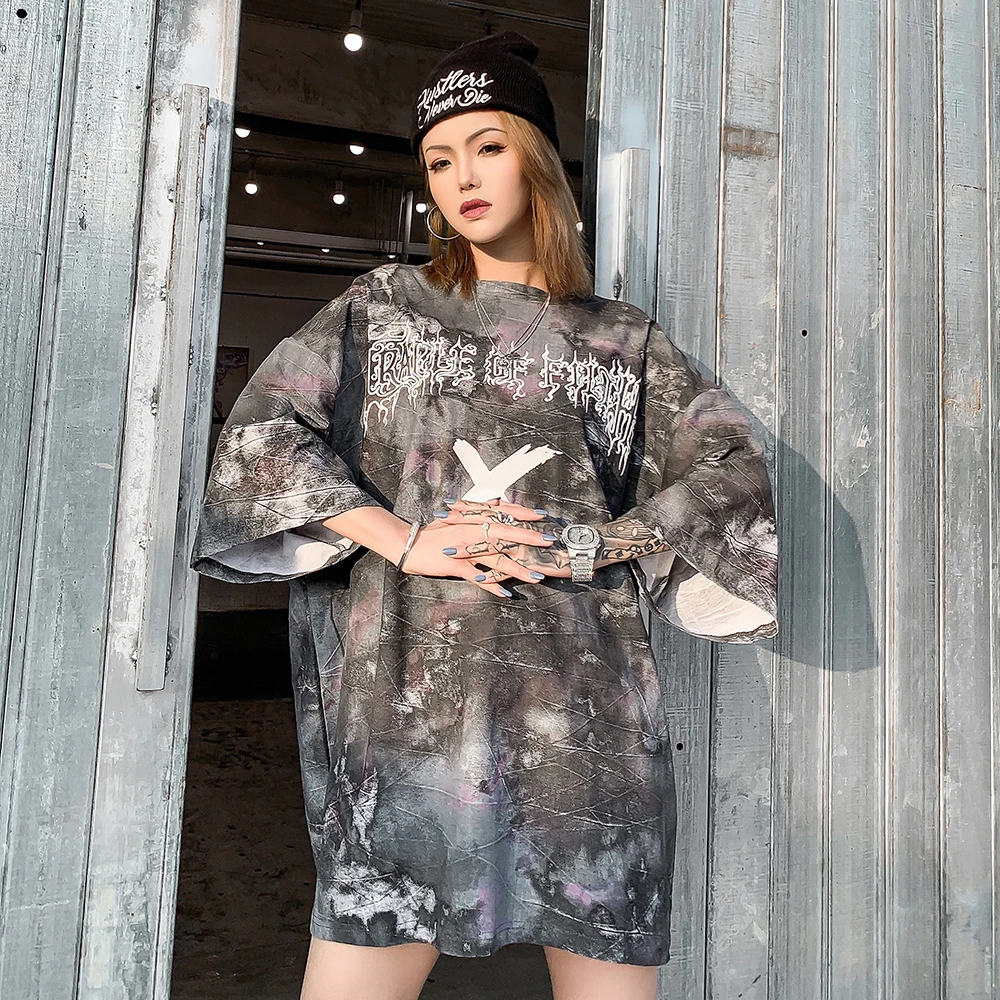 Девушка Графический Готический летняя одежда женская дизайнерская панк