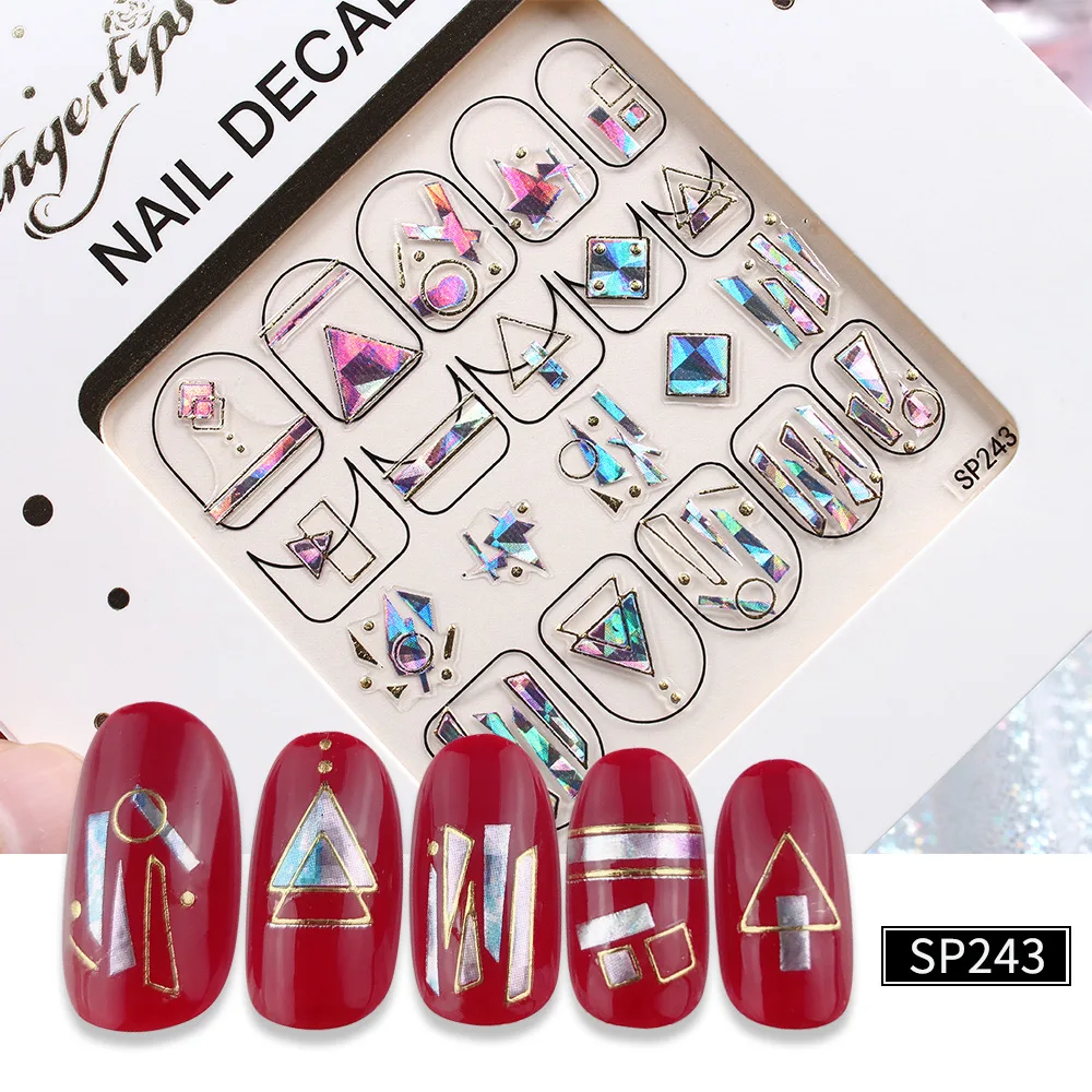 

1pcs 3D Sparkling Colorful Dots Finished Nail Stickers Mature Silver Shell Nail Decoration Girl Bronzing DIY Manicure Beauty