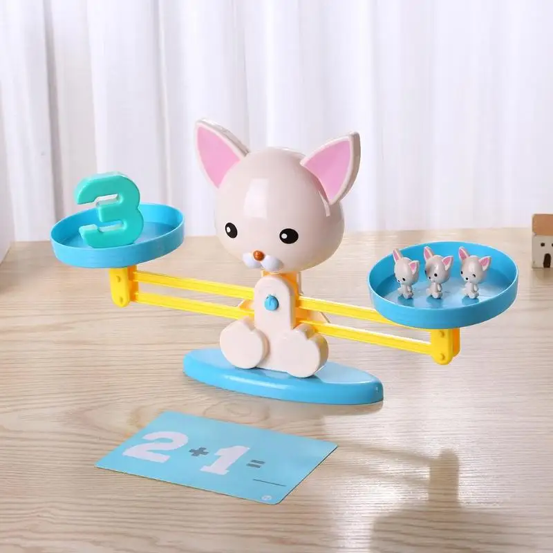 

Cute Baby Monkey Dog Digital Balance Toy Kids Early Learning Math Scales Toys Exercise Practical Ability Color Cognition