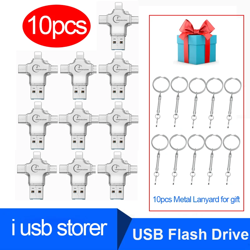 2/5/10 шт./лот кардридер usb 3 0 TF microSDHC/XC 4 в 1 адаптер 128 для iphone карта памяти 8/16/32/64/256/g