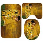 Набор ковриков для ванной Gustav Klimt The Kiss, коврик для туалета Gustav Klimt Kiss, коврик, коврик, винтажные художественные напольные коврики, домашний декор, подарок