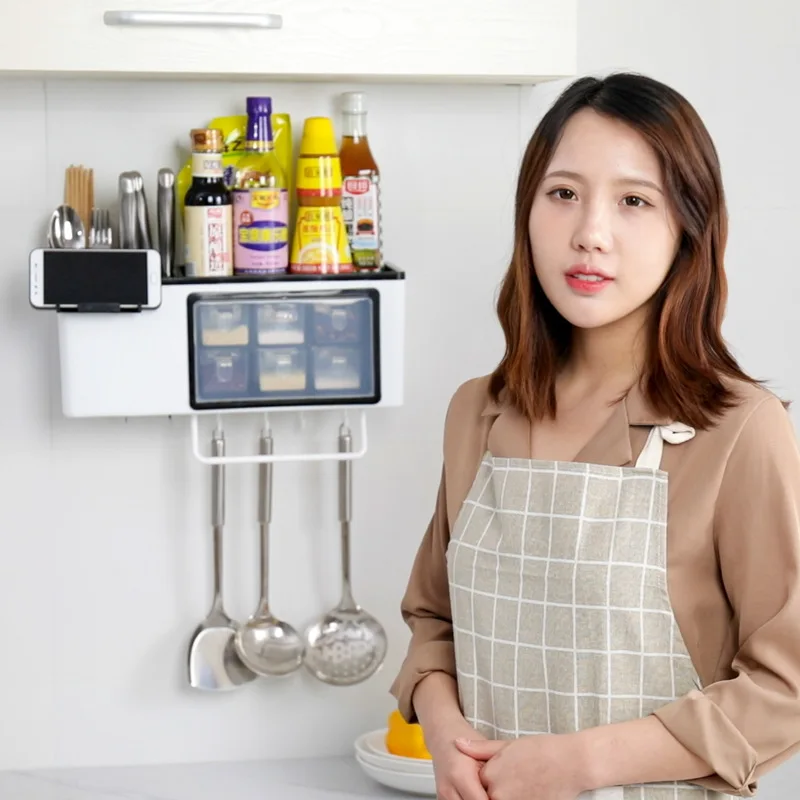 Настенный держатель для полотенец без перфорации кухонная пластиковая коробка