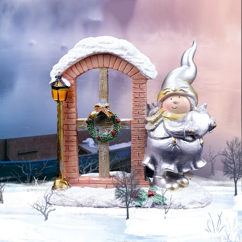 Рождественская кукла украшение для елки искусственная смола настольные