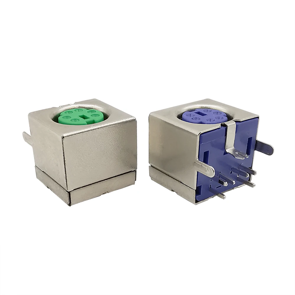 10 шт. PS2 6 контактов гнездовой разъем для клавиатуры PCB PS/2 PS 2 зеленый и фиолетовый |