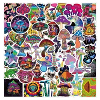 50100pcs cute psychedelic mushroom stickers aesthetic water bottle laptop skateboard motorcycle phone car graffiti sticker toy