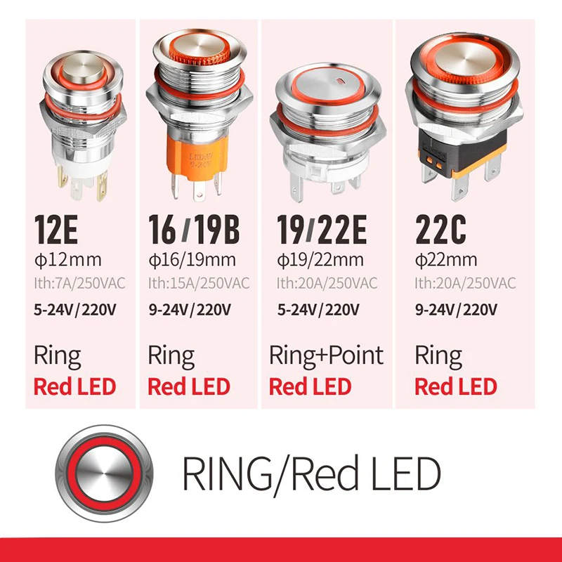 

LANBOO Металлический кнопочный переключатель