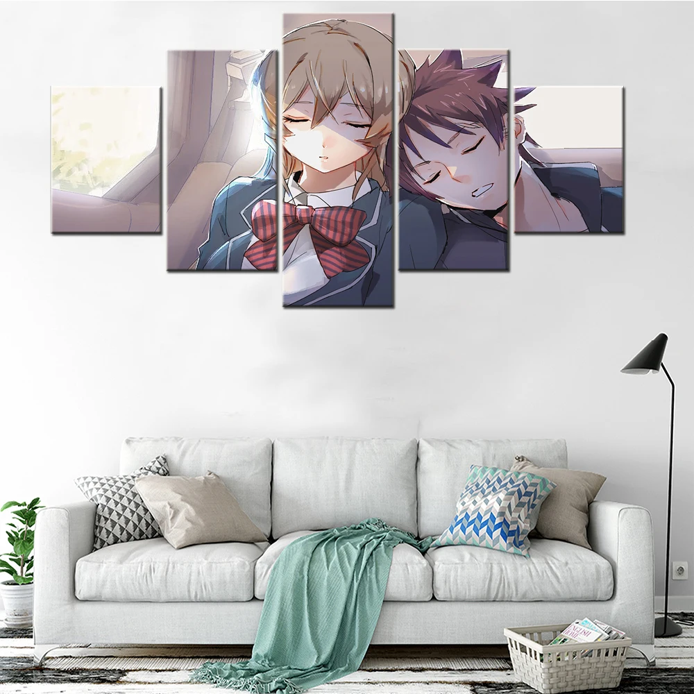 

Wall Picture 5 Piece Cartoon Character Anime Tokyo Couple Poster Living Room Modular Canvas Paintings Posters Modern Art Decor