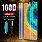 100D УФ полностью наклеиваемая поверхность-экрана для P Smart плюс 2019 P Smart Z жидкого UV защитная пленка из закаленного стекла для Huawei mate 20 30 P20 P30 Pro 5G