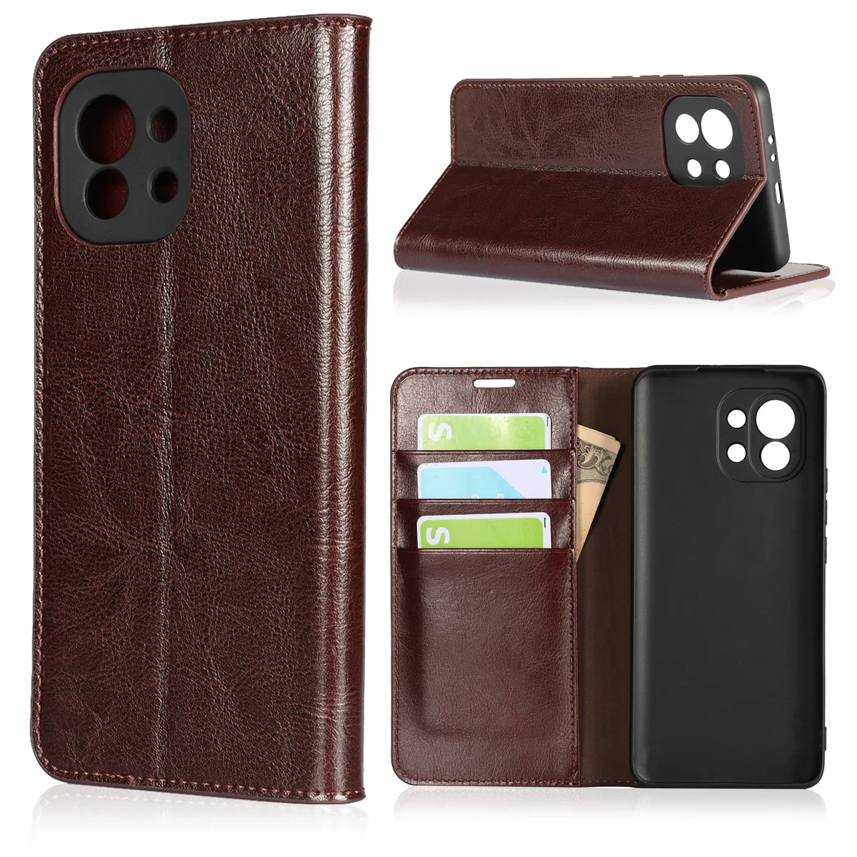 Чехол книжка из натуральной кожи для Xiaomi Mi 11 11i 10T 9T Note 10 Pro 9 A2 Lite 8 SE A1 Mix 2s Max 2