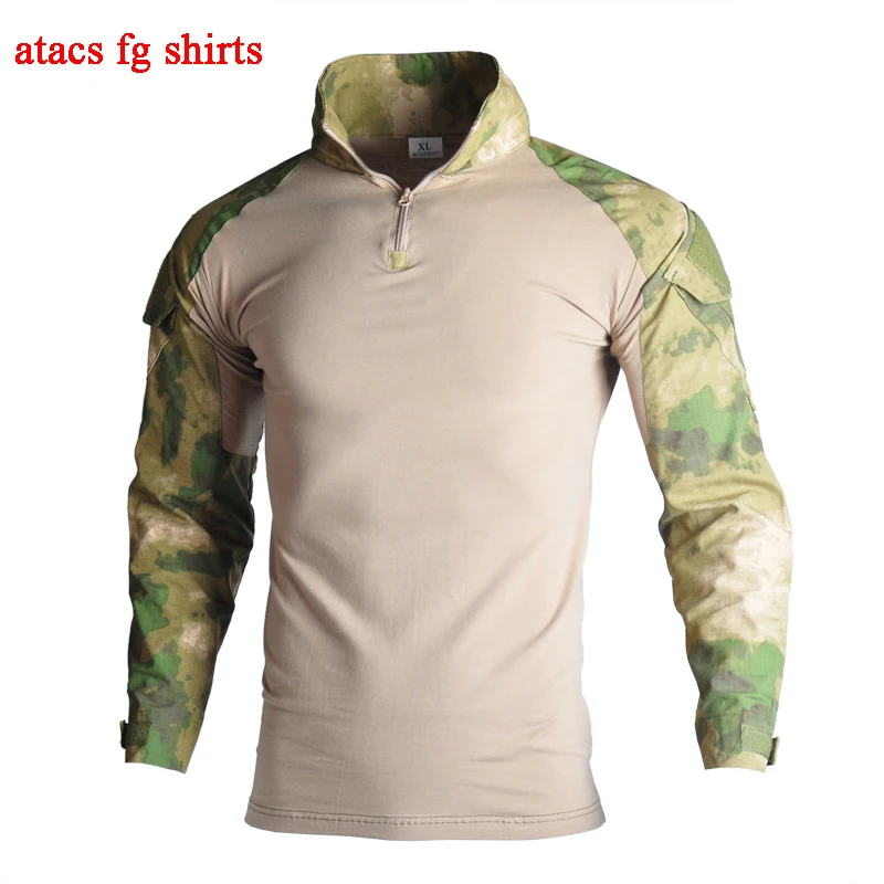 shirts atacs fg Уличная Военная тактическая Униформа для страйкбола Пейнтбольная камуфляжная охотничья одежда унисекс дышащая Боевая Стрельба Armys костюмы - Цвет: shirts atacs fg