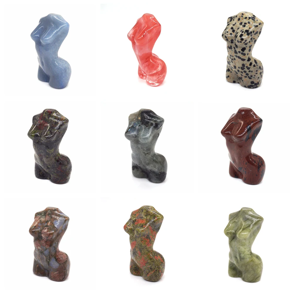 Женская модель бюст 2 дюйма Статуэтка из натуральных камней исцеляющая кристалл