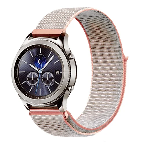 22 мм ремешок для часов samsung galaxy watch 46 мм 42 мм активный 2 нейлон huawei watch gt ремешок Amazfit bip gear S3 Frontier 44 40 - Цвет ремешка: light pink 42