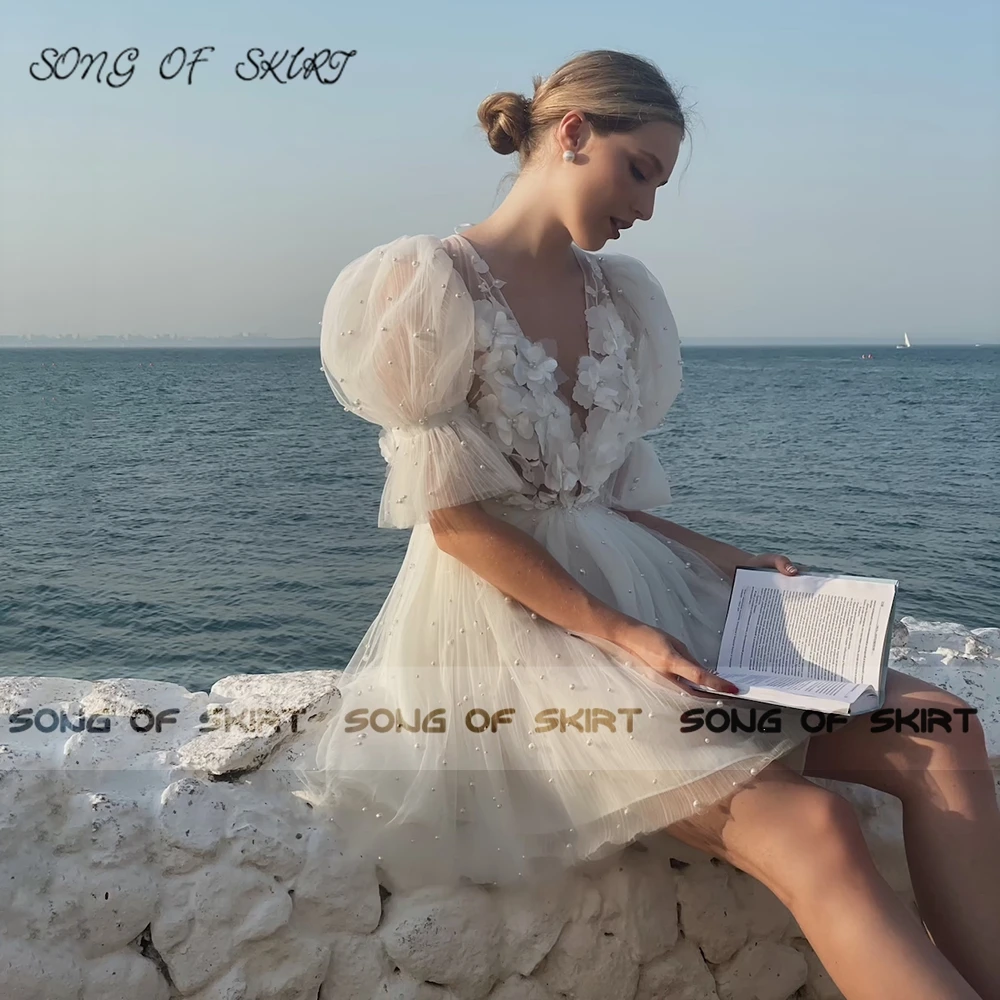 Женское коктейльное платье с буффами на рукавах | Свадьбы и торжества