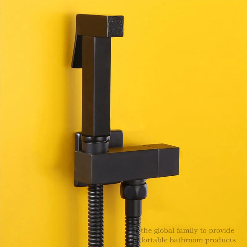 Новый ручной латунный черный хром Настенный Туалет Биде опрыскиватель угловой