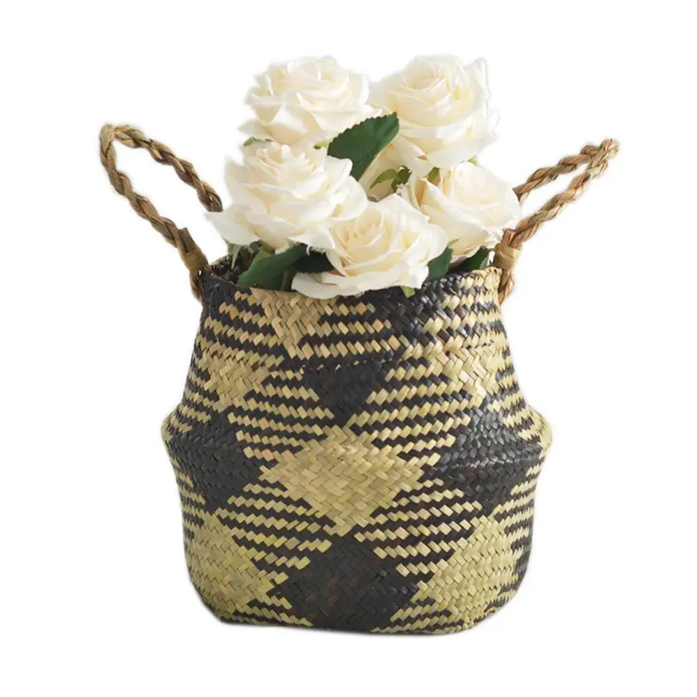 Плетеная корзина из морских водорослей складная грязное домашнее хранилище