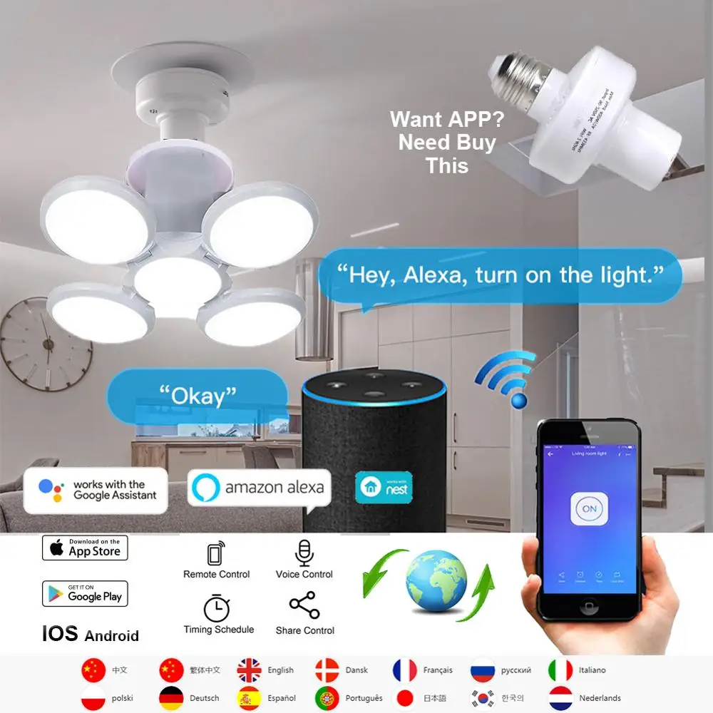 Складной светодиодный светильник высокого отсека для гаража магазин складов