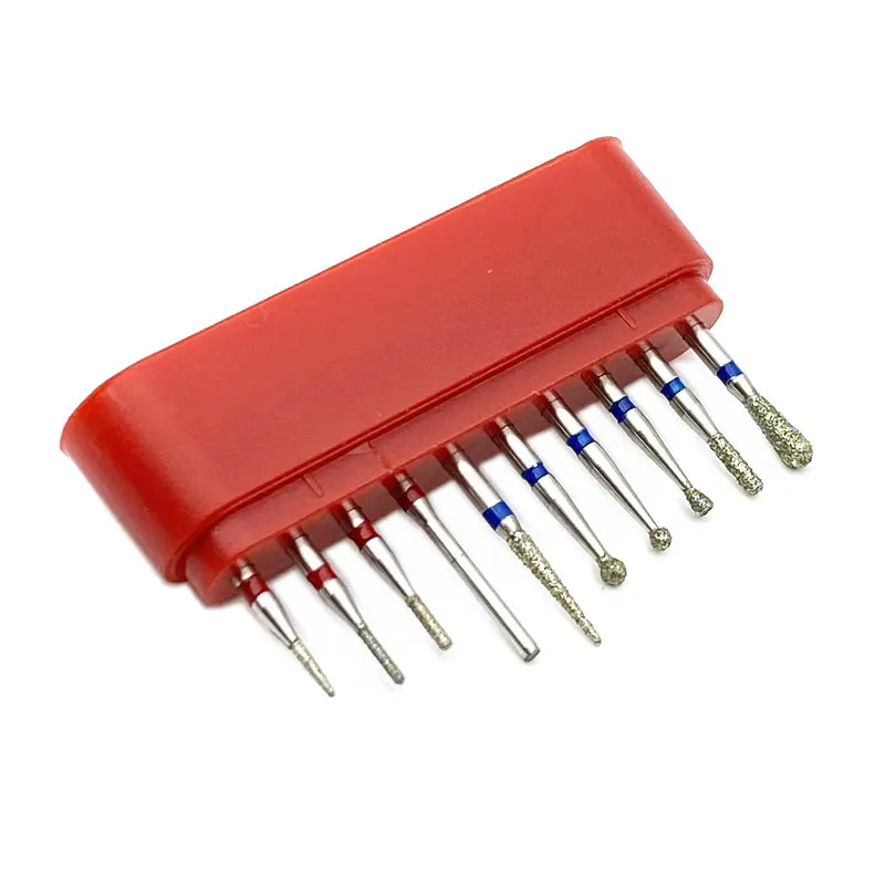 10 шт./компл. алмазные дрели для зубов высокоскоростная шлифовка наконечникка