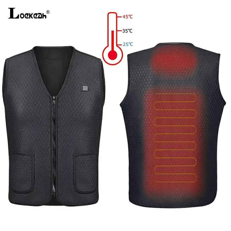 

Зимний походный жилет с электроподогревом и USB для мужчин и женщин, мягкие флисовые куртки без рукавов, уличная теплая жилетка для рыбалки и ...