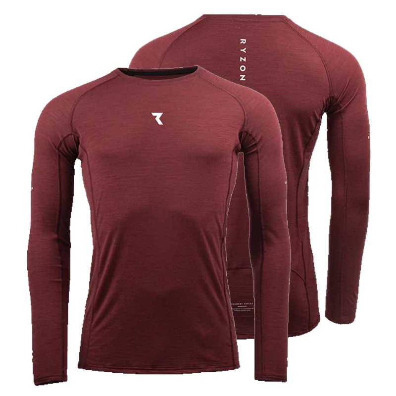 

RYZON Autumn Spring Men's Bottoming Shirt Long-sleeved Jersey Underwear Racing Jersey Camisa Masculina