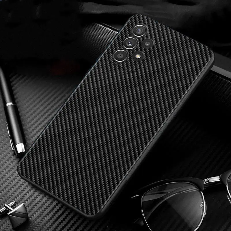 Carbon Fiber Case For Samsung Galaxy A72 A71 A52 A51 A42 A41 A32 A31 A22 A21s A12 A11 A02 A02s A01 Cover Shell Fundas