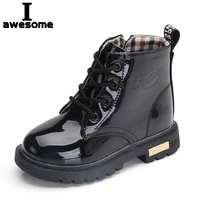 2021 new winter children martin boots pu leather waterproof shoes kids snow boots brand girls boys rubber boots fashion sneakers