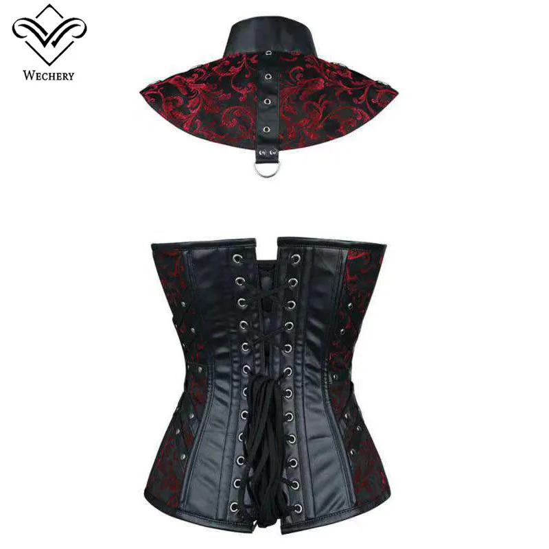 Женский корсет с заклепками Wechery сексуальный в стиле стимпанк женская готическая