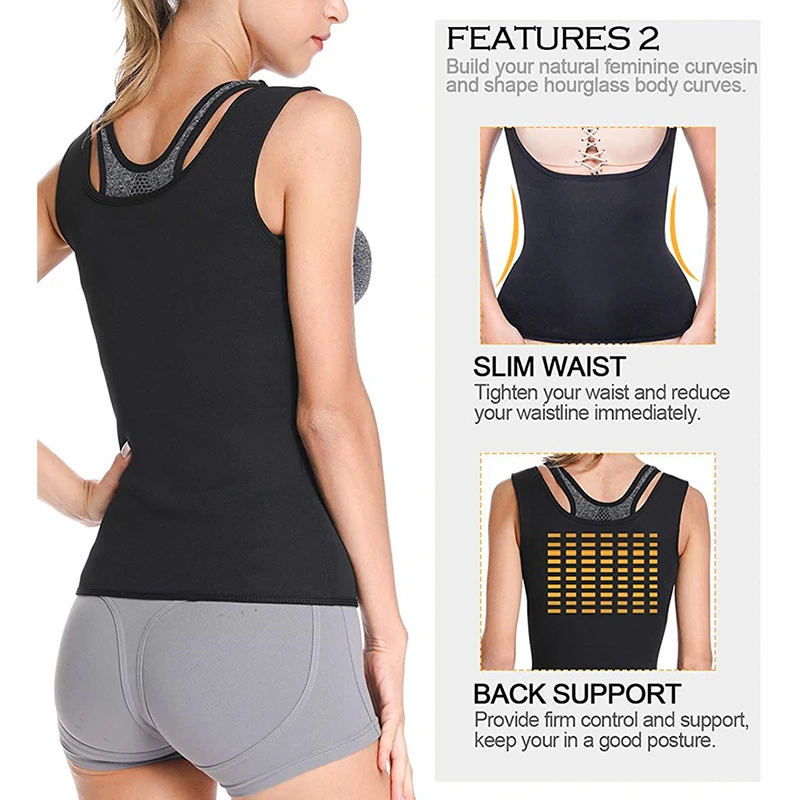 

Women Sweat Vest Sauna Shaper Body Shapewear Slimming Shapers Sauna Effect Tank Tops Fitness Workout Waist Trainer Corset
