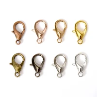 100pcs metal lobster clasps hooks for jewelry making antique bronze key chain accessories clasp diy necklace supplies wholesale