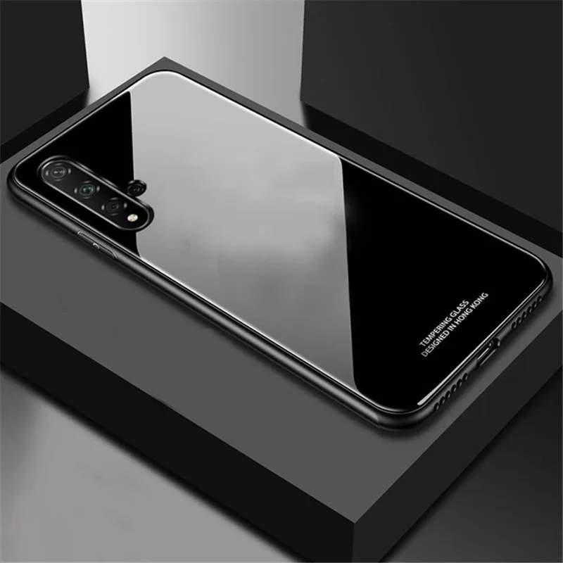 Чехол для Xiaomi Redmi Note 8 T из глянцевого закаленного стекла с силиконовой рамкой