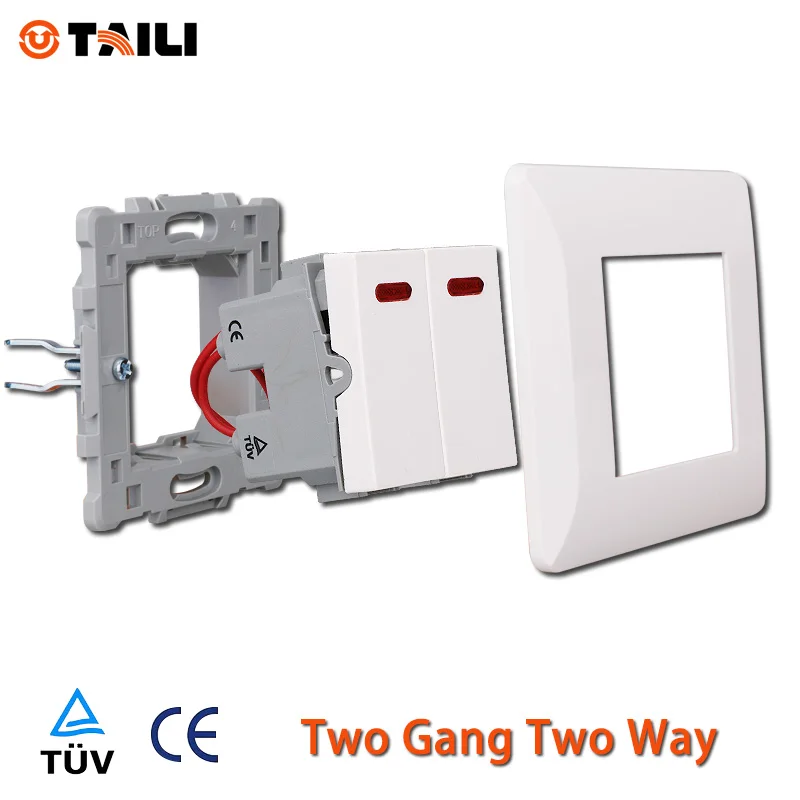 TAILI EU standard two gang way wall switch light TL0613 | Обустройство дома