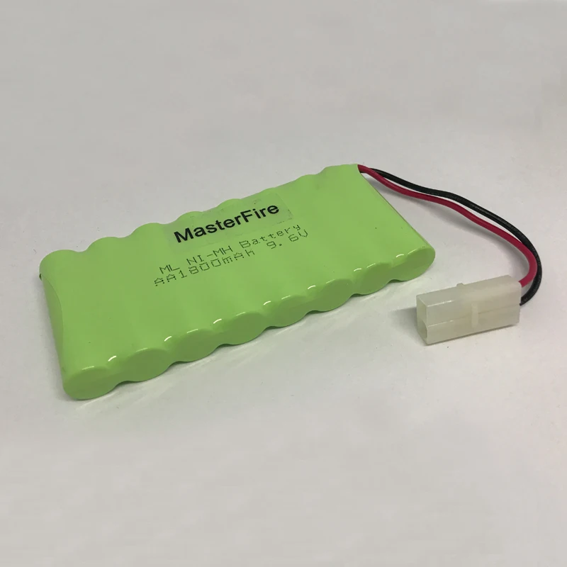 MasterFire 2 упак./лот Новый AA Ni-MH 9 6 V 1800mAh Ni MH аккумуляторные батареи с двумя проводами |