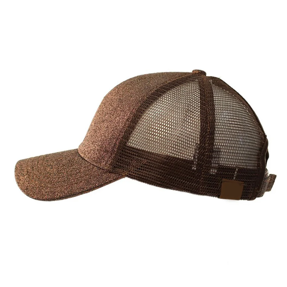 Модная женская кепка с защитой от солнца блестящая сетчатая Регулируемая шляпа