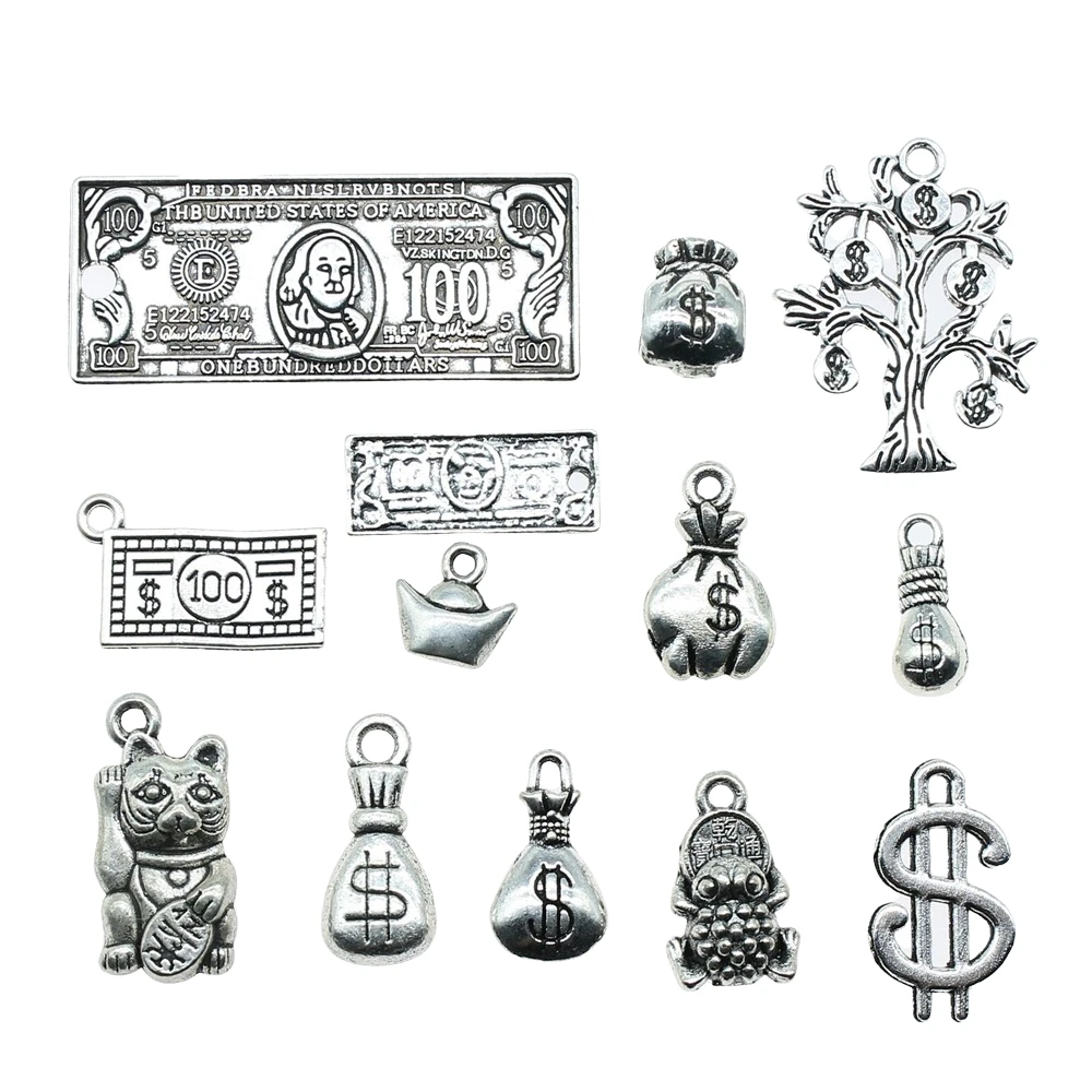 20 шт. / Лот подвески в виде денежного мешка деньги доллары ювелирные изделия