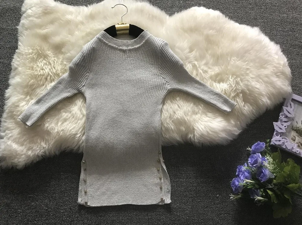 

Autumn Women Knitted Shinner Sweaters Split Rivet Tops Ladies Woman Fashion Sweater Pullovers