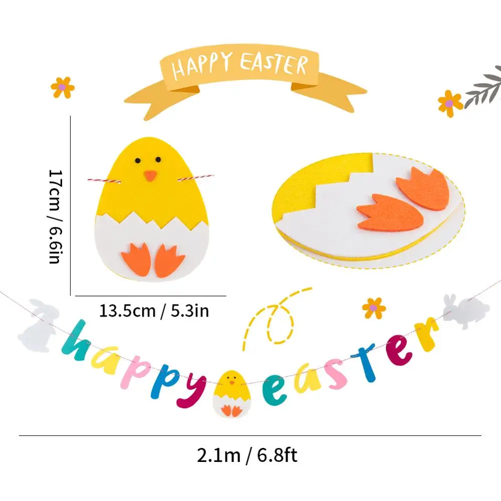Пасхальные украшения сделай сам 2 м подвесная гирлянда в виде счастливого