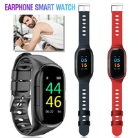 m1 2 in 1 sports color screen wearable binaural smartwatch bluetooth headset watch with headphones tracker bracelet smart