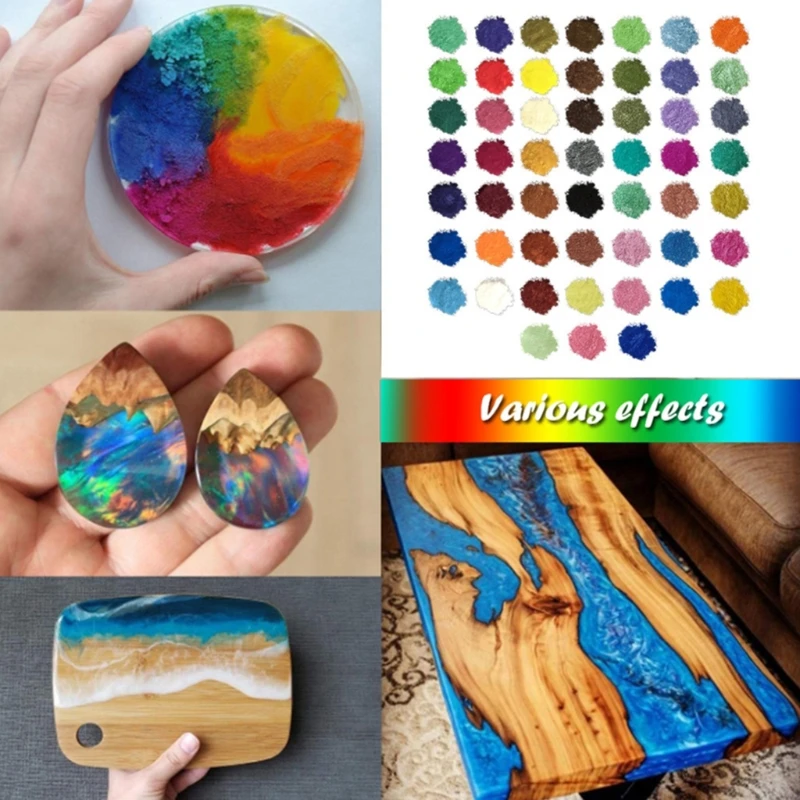

48/56 Colors Cosmetic Grade Pearlescent Natural Mica Mineral Powder Epoxy Resin Dye Pearl Pigment DIY Jewelry Crafts Making