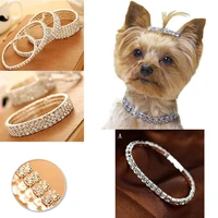 rhinestone dog collar harness small dog necklace crystal bling elastic bands pet cat collar pet dog accessories
