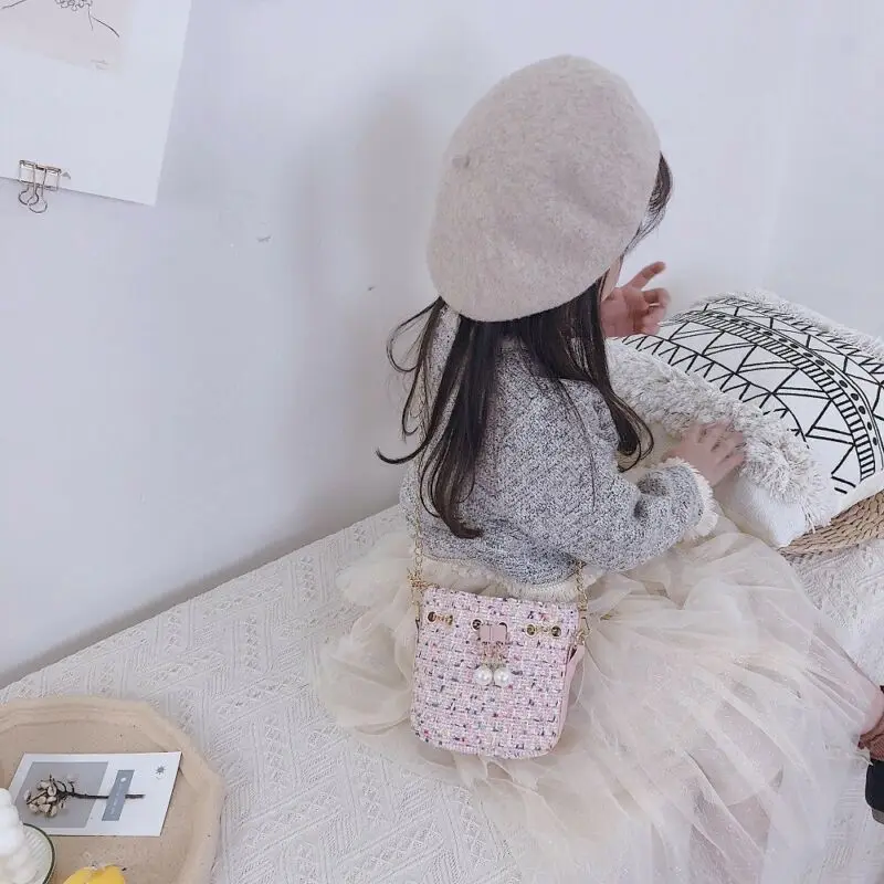 

Kids Girls Lovely Pearl Plush Shoulder Bag Crossbody Messenger Purse Handbag /BY