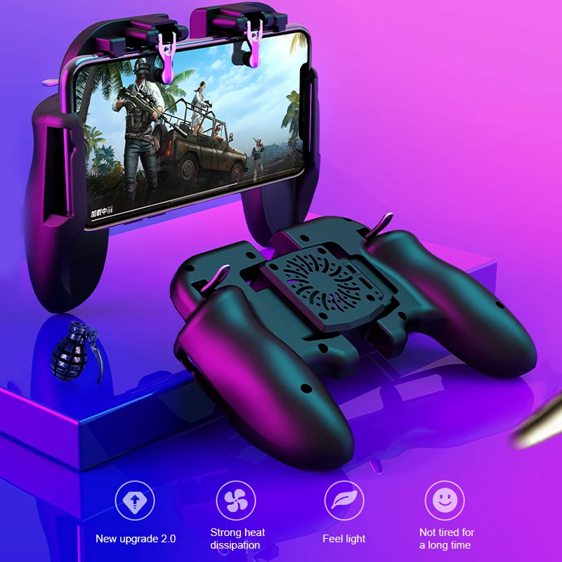 H6 металлический PUBG мобильной игры для iPhone SamSung Xiaomi android контроллер триггера Ручка Вентилятор охлаждения 3 в 1 геймпад джойстик