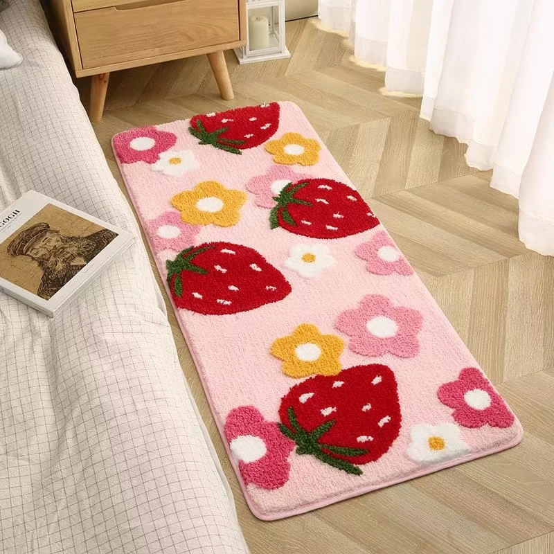 

Pastoral Cartoon Style Bedroom Bedside Rugs Non-slip Carpet For Bathroom Living Room Entry Doormat Home Decor Absorbent Mat