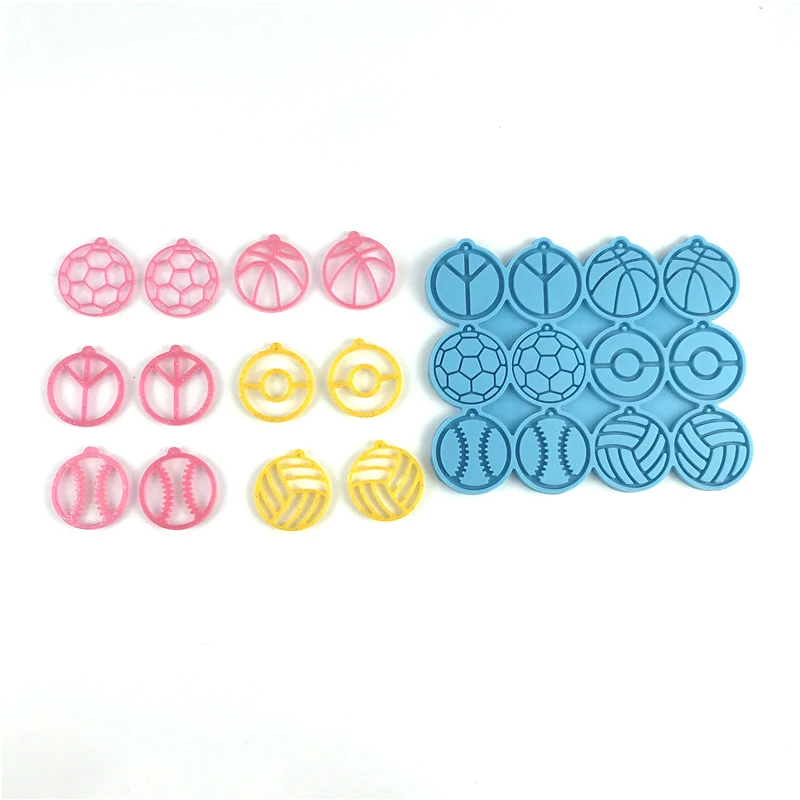 

Ball Sports Keychain Resin Molds DIY Epoxy Jewelry Making Silicone Mold Football Basketball Tennis Keyrings