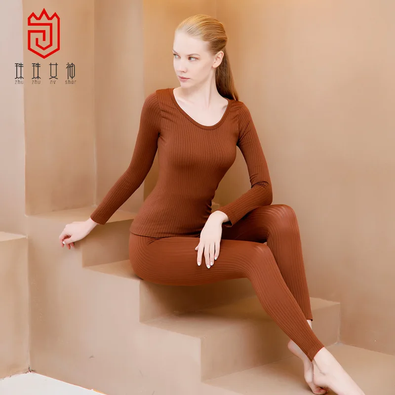 

Костюм медведя, осенняя одежда, термобелье, нижнее белье, костюм рубашки, топ с длинными рукавами и брюки, одежда, облегающая трикотажная жен...