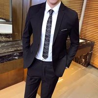 suit coat pants 2 pcs set 2021 fashion new mens high quality low price business wedding groom pure color blazers trousers