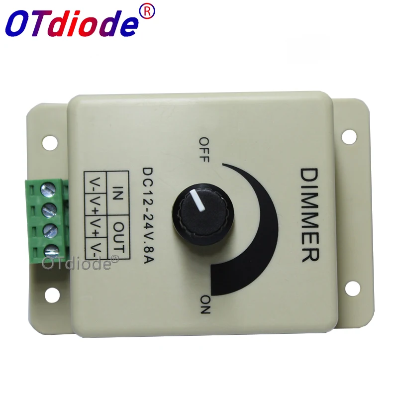 12V 24V LED Dimmer Switch 8A Voltage Regulator Adjustable Controller for Strip Light Lamp | Освещение