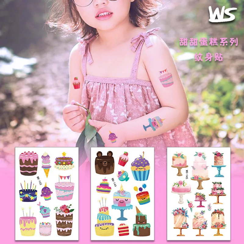 

New original cartoon baking cake series of children's tattoos dessert environmental protection to put custom tattoos