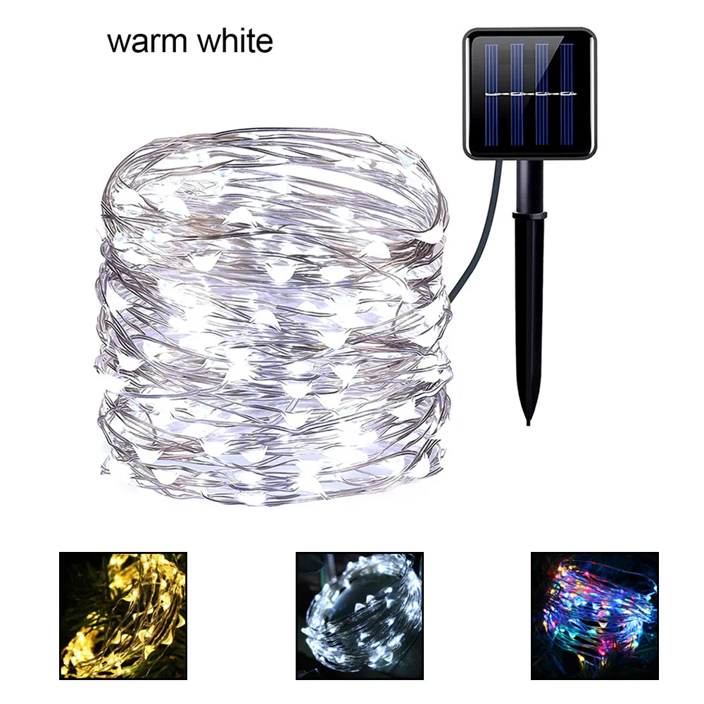 200 светодиодный Солнечный светильник открытый водонепроницаемый медный провод