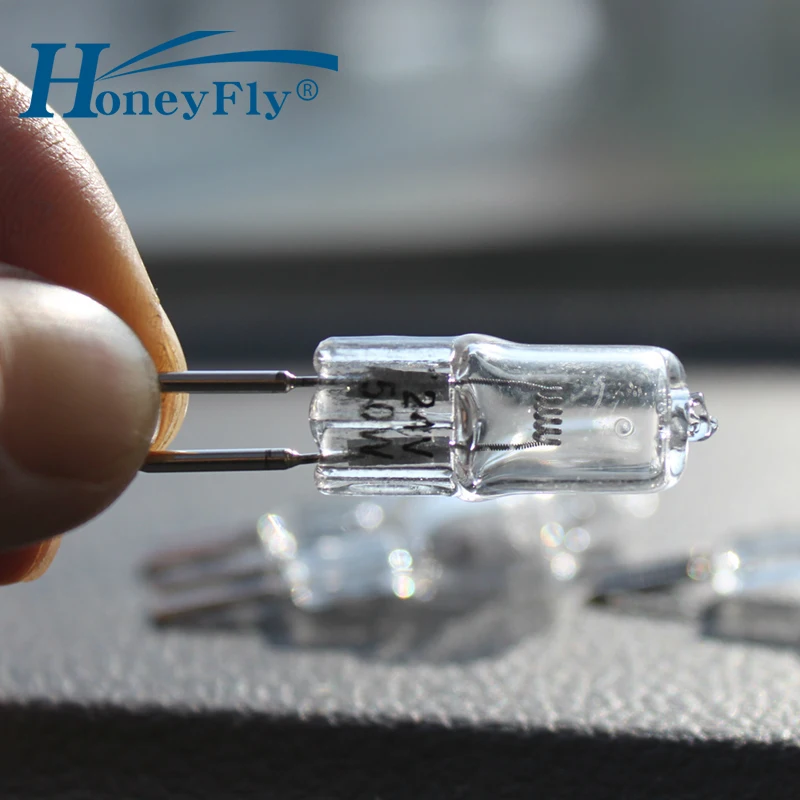 

HoneyFly 5pcs G5.3 Halogen Lamp 12V 20W/35W/50W Oven Lamp High Temperatur Resistant Clear Crystal Warm White For Indoor