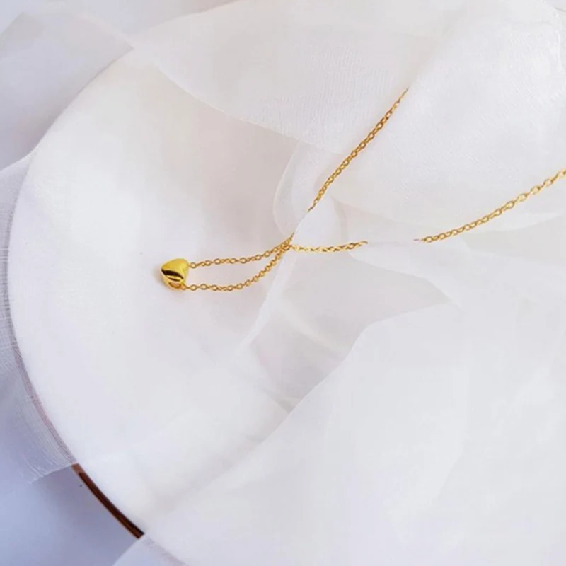 925 стерлингового серебра кулон ожерелье для женщин сердце Форма воротник по